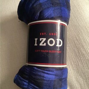 Izod Blue and Black Plaid Lounge Pants